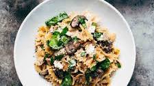 Date Night Mushroom Pasta with Goat Cheese