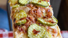 Dill Pickle Pizza Recipe With Bacon and Garlic Cream Sauce