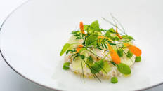Dorset crab salad, apple, cucumber, lemon verbena, herb mayonnaise