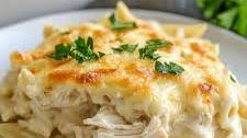 Dump and Bake Chicken Alfredo Casserole