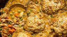 Easy Chicken Pot Pie with Cheddar Herb Biscuits