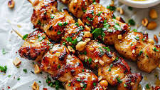 Easy Grilled Asian Chicken Skewers with Honey Garlic Sauce