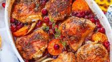 Easy Orange Cranberry Roasted Chicken Recipe (video)
