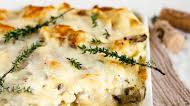 Easy cheesy mushroom baked ravioli