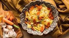 Four Cheese Ravioli With Roasted Carrots, Honey, Orange & Garlic