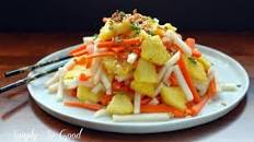 Fresh Pineapple Salad with Pickled Jicama and Carrots
