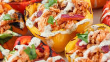 Grilled BBQ Chicken Stuffed Peppers