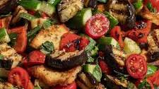 Grilled Eggplant Salad with Za’atar Pita Crisps