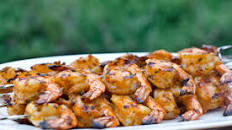 Grilled Shrimp Skewers with Tomato, Garlic & Herbs