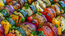 Grilled Vegetable Skewers with Zesty Balsamic Marinade