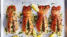 Grilled lobster tails with lemon & herb butter