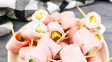 Ham and Pickle Cream Cheese Rollups