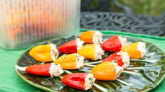 Herbed Goat Cheese Stuffed Pickled Peppers
