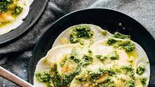 Jumbo Butternut Squash Ravioli with Kale Pesto