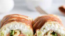 Keto egg wrap with salmon