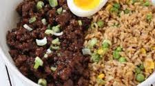 Korean BBQ Inspired Beef Bowls with Fried Rice