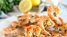 Lemon Garlic Grilled Shrimp Skewers