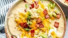 Loaded Cauliflower Soup (Gluten-Free, Keto Friendly)