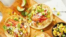 Lobster Tacos with Mango Cucumber Salsa