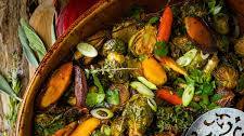 Maple Balsamic Roasted Brussels Sprouts and Carrots