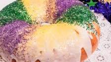 Mardi Gras King Cake with Fruit and Cream Cheese Filling