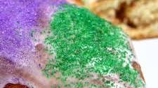 Mardi Gras King Cake with Strawberries and Cream