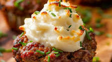 Meatloaf Cupcakes with Whipped Potato Topping