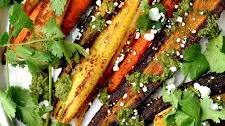 Mexican Spiced Roasted Carrots with Citrus-Herb Chimichurri Sauce