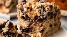 Moist Chocolate Chip Coffee Cake with Cream Cheese Swirl
