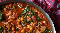 Moroccan Turkey Ragù with Chickpeas and Spinach
