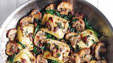 Mushroom Ravioli with Spinach
