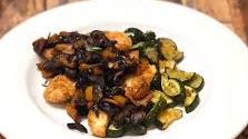 Mushroom and Herb Butternut Squash over Baked Chicken