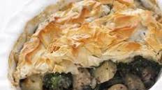 Mushroom, spinach & potato pie