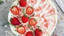 No Bake Strawberry Swirl Cheesecake