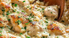 One-Pan Creamy Parmesan Chicken & Rice