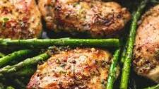 One Pan Garlic Herb Chicken and Asparagus