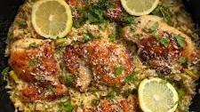 One-Pan Herbed Lemon + Asparagus Chicken