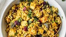 One Pot Vegan Coconut Curried Brown Rice with Tofu