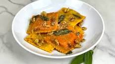 PUMPKIN RAVIOLI with WALNUT SAGE BUTTER