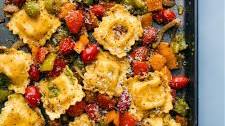 Pesto Ravioli and Veggies