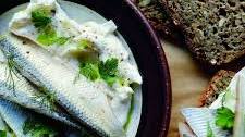 Pickled Herring with Sour Cream and Onion