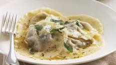 Portobello mushroom and goat's cheese ravioli