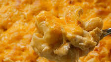 Protein-Packed Cheesy Baked Buffalo Chicken Mac + Cheese