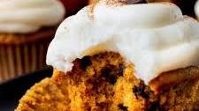 Pumpkin Chocolate Chip Cupcakes with Cream Cheese Frosting