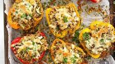 Quinoa, Lentil & Sausage Stuffed Peppers