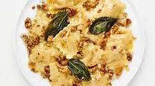 Ravioli with Brown Butter, Walnuts and Sage