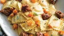 Ravioli with Sausage and Sweet Potatoes