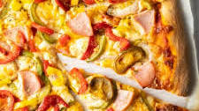 Red Pepper Pizza with Pickled Peppers