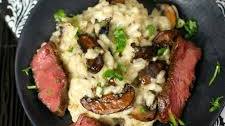 Rib-Eye Steak and Mushroom Risotto