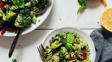 Roasted Broccoli Pasta Salad with Hemp Pesto (V/GF)